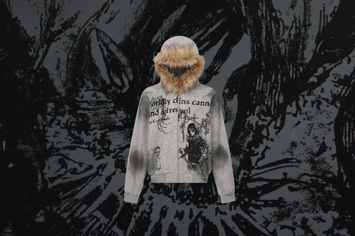 Graphic Print Hooded Jacket for Men
