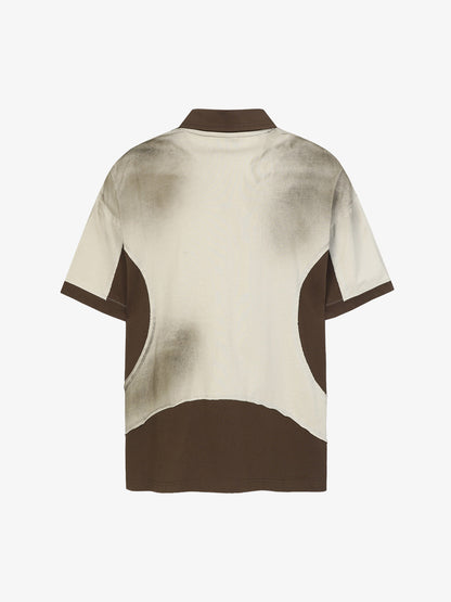 Revelse™ Oversized Cotton Blend Tie-Dye Polo Gray