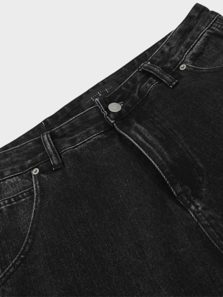 Wide-Leg Loose Fit Baggy Denim Jeans Black