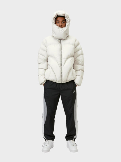 Puffer Jacket Quilted Stand Collar With Removable Hood