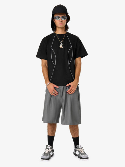 Revelse™  Oversized Deconstructed Split Short-Sleeve T-Shirt