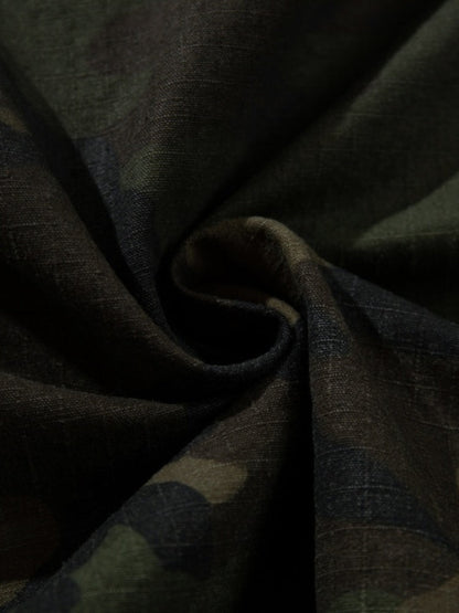 Camouflage Cotton Quilted Hooded Jacket