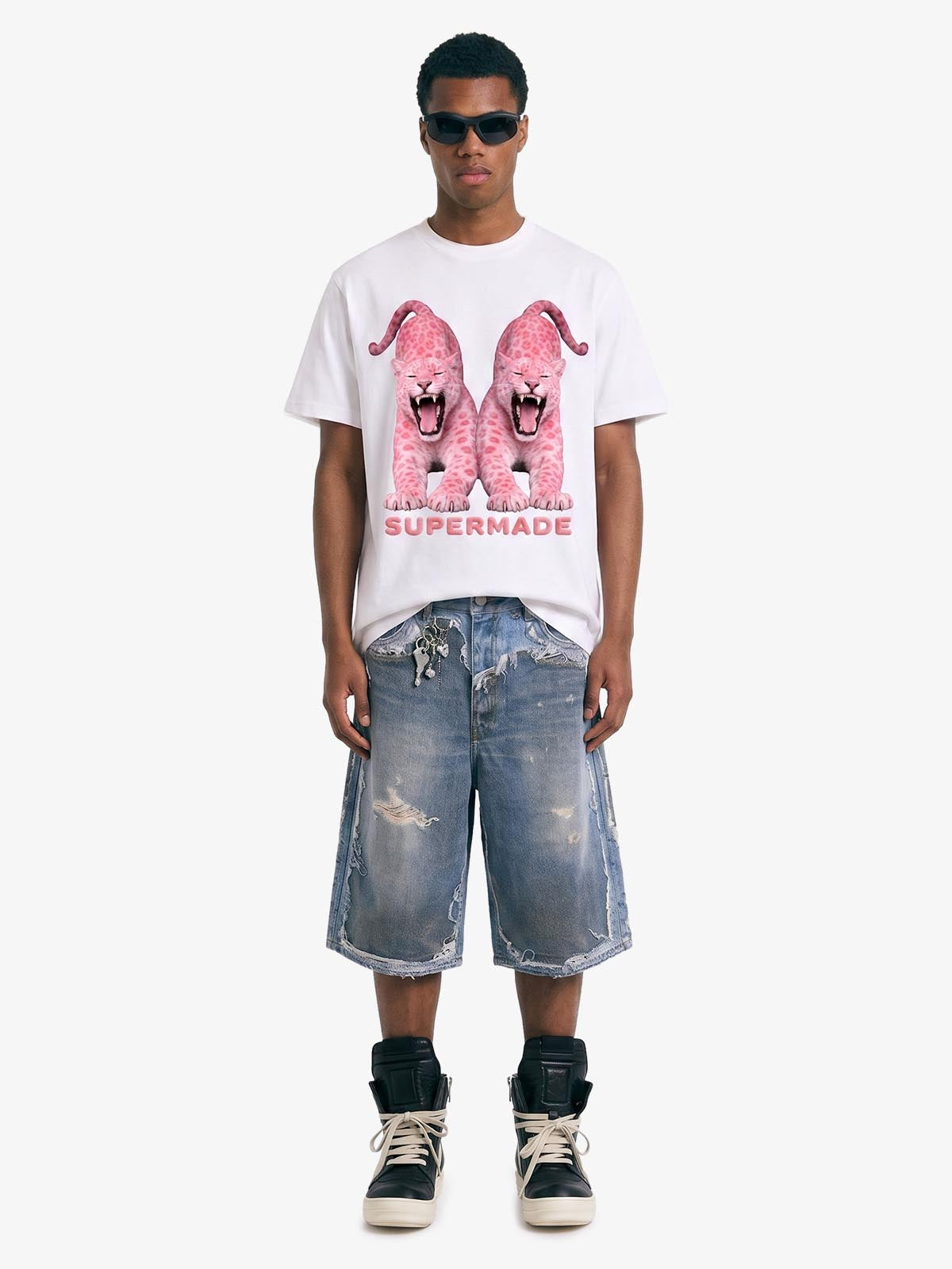 Revelse™  Deconstructed Distressed Denim Shorts Blue