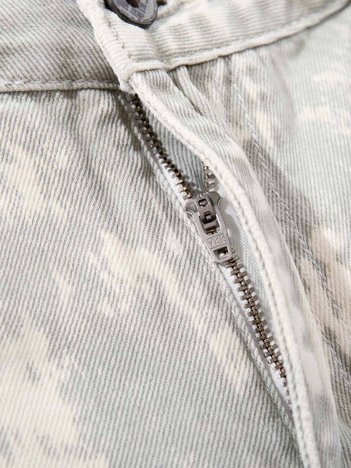 Paint Effect Distressed Denim Jeans