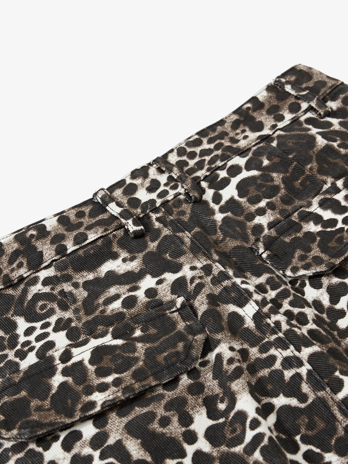 Leopard Print Wide Leg Cargo Pants