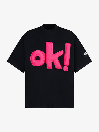 Graphic OK! Slogan Cotton T-Shirt