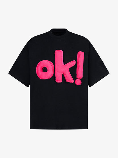 Revelse™ Graphic OK! Slogan Cotton T-Shirt