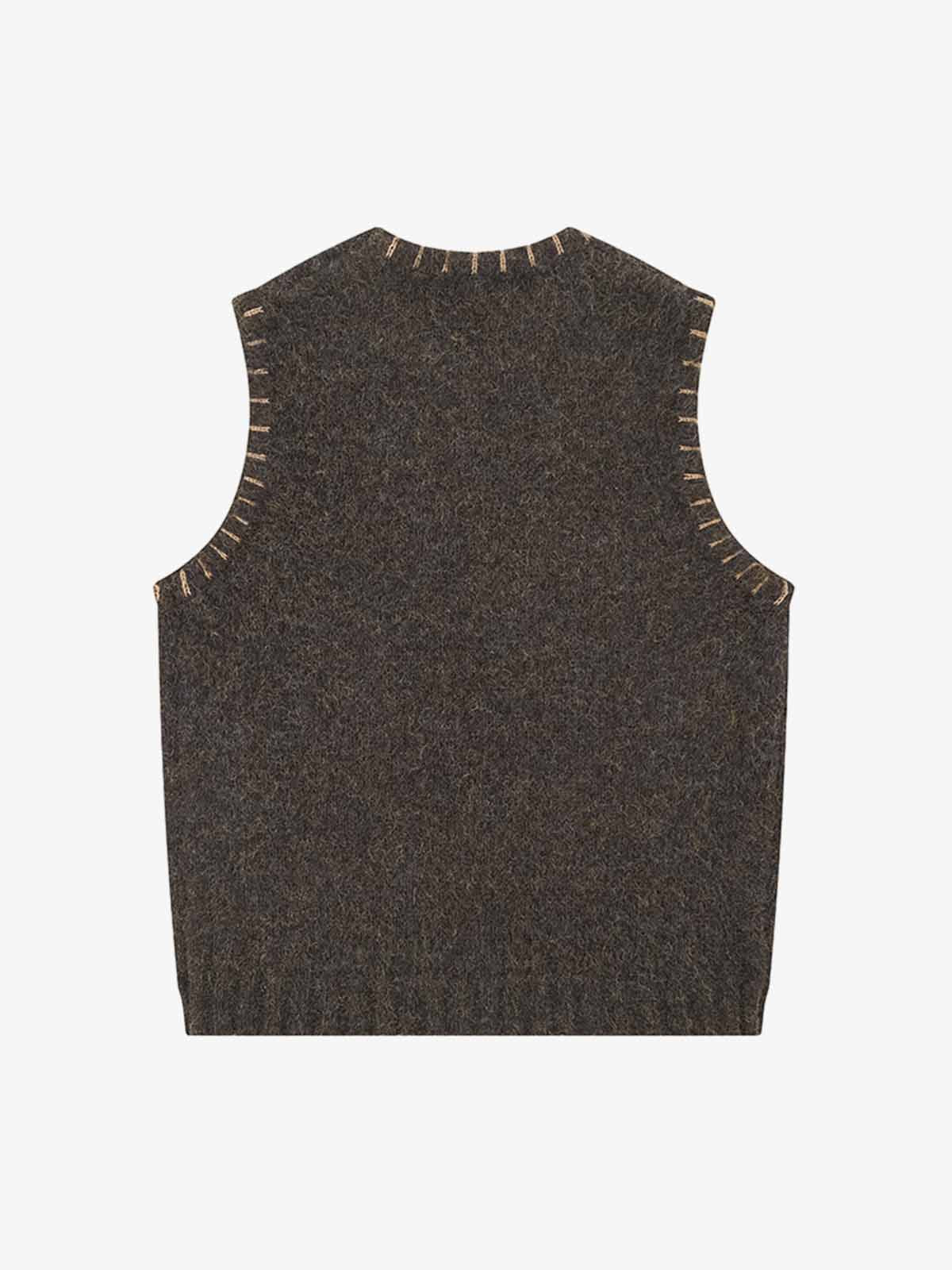 Vintage Embroidered Knit Sweater Vest