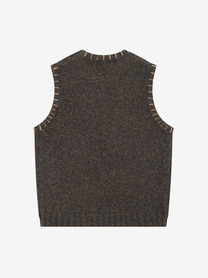 Vintage Embroidered Knit Sweater Vest
