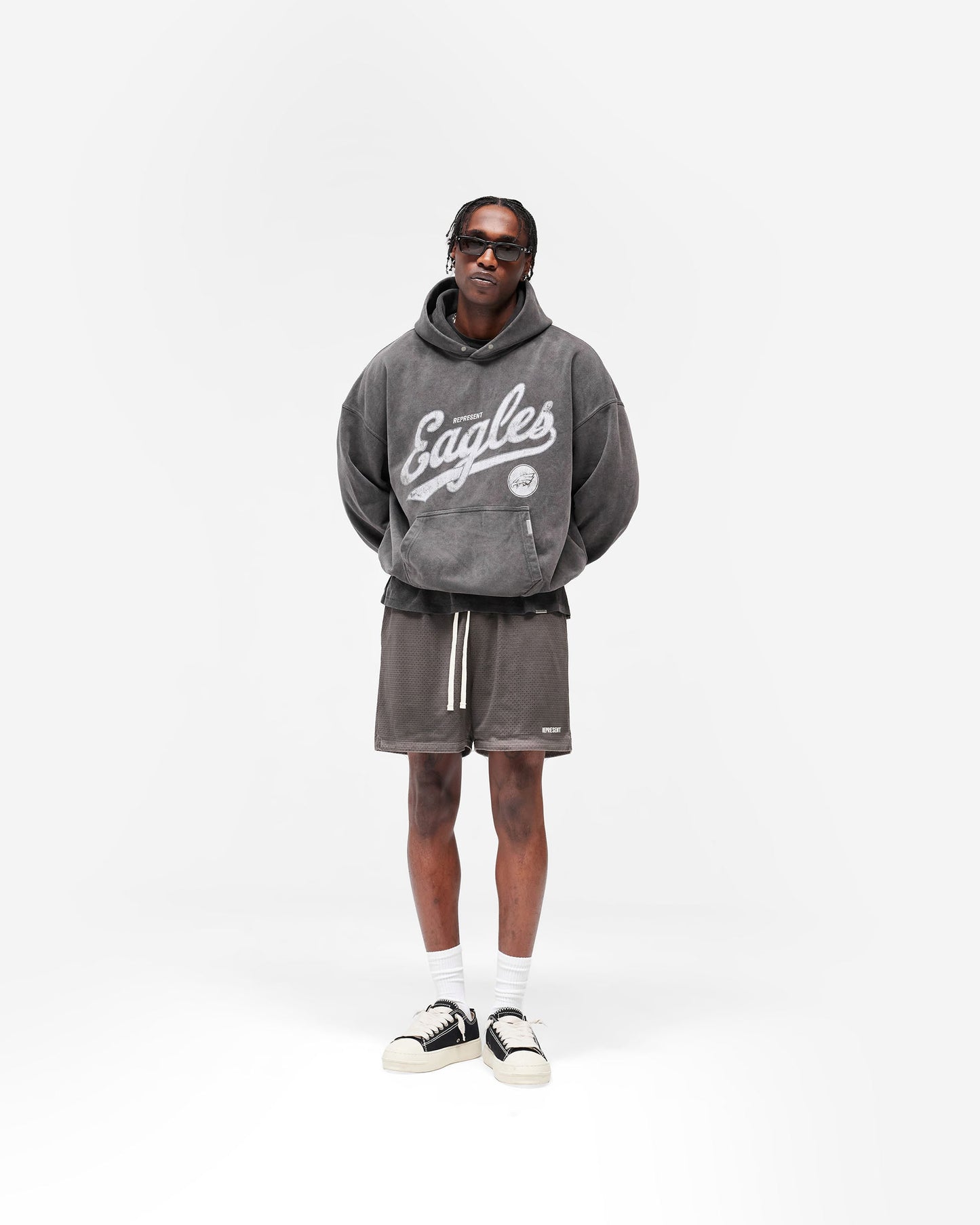 Revelse™ Vintage Grey Philadelphia Eagles Graphic Hoodie