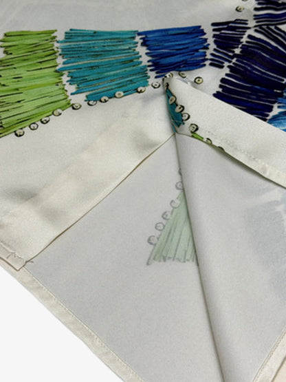 Revelse™  Silk Blend Bird Embroidered Camp Collar Shirt