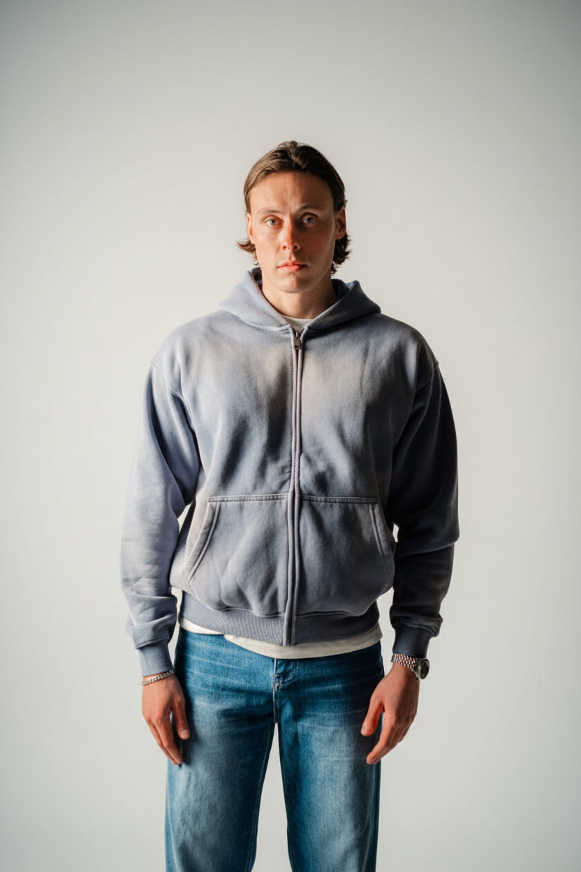 Gradient Washed Midweight Full-Zip Hoodie Unisex