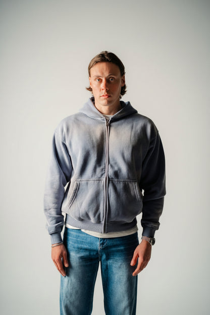 Gradient Washed Midweight Full-Zip Hoodie Unisex