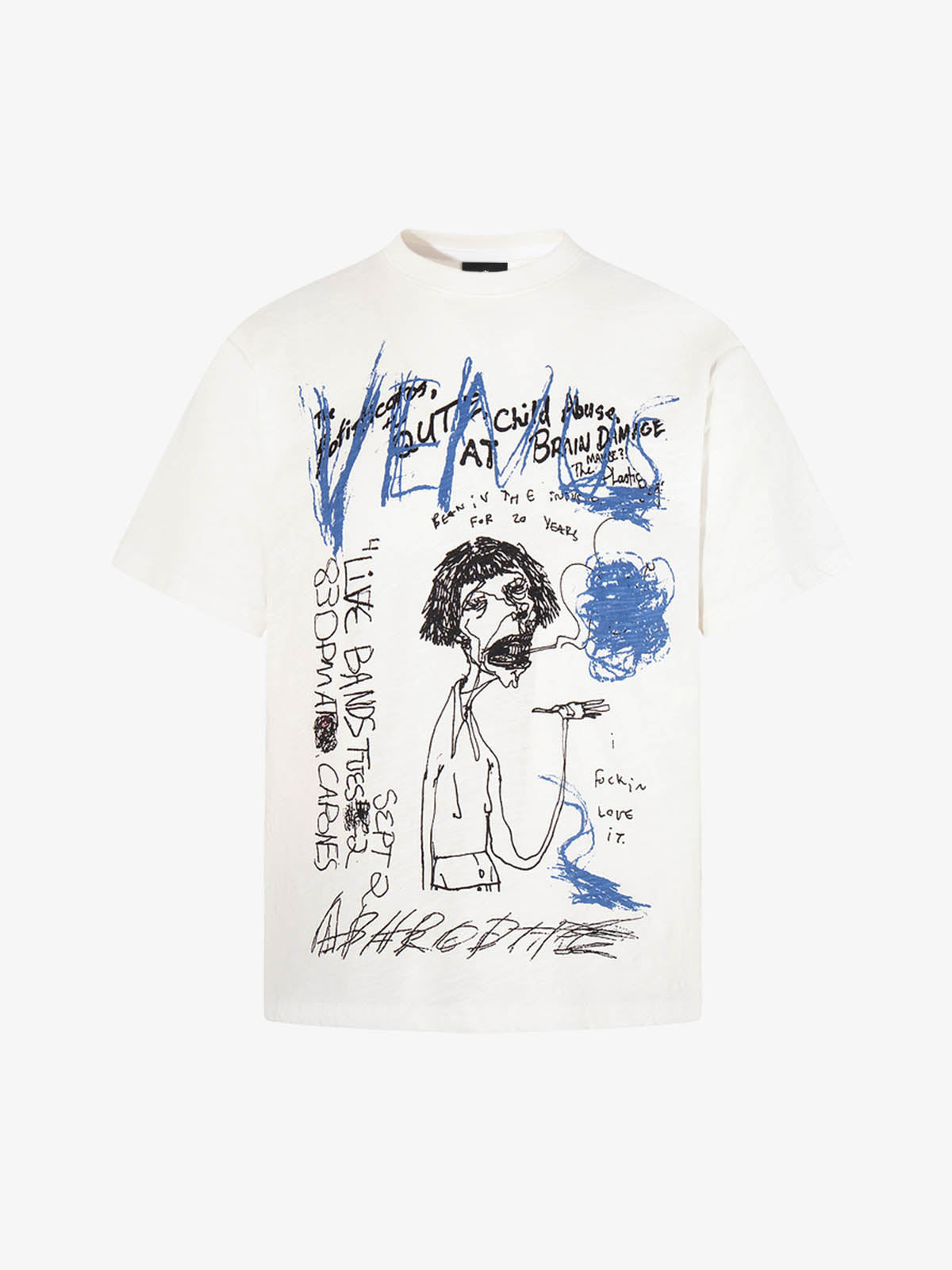 Revelse™  Abstract Cotton Oversized Graphic T-Shirt White