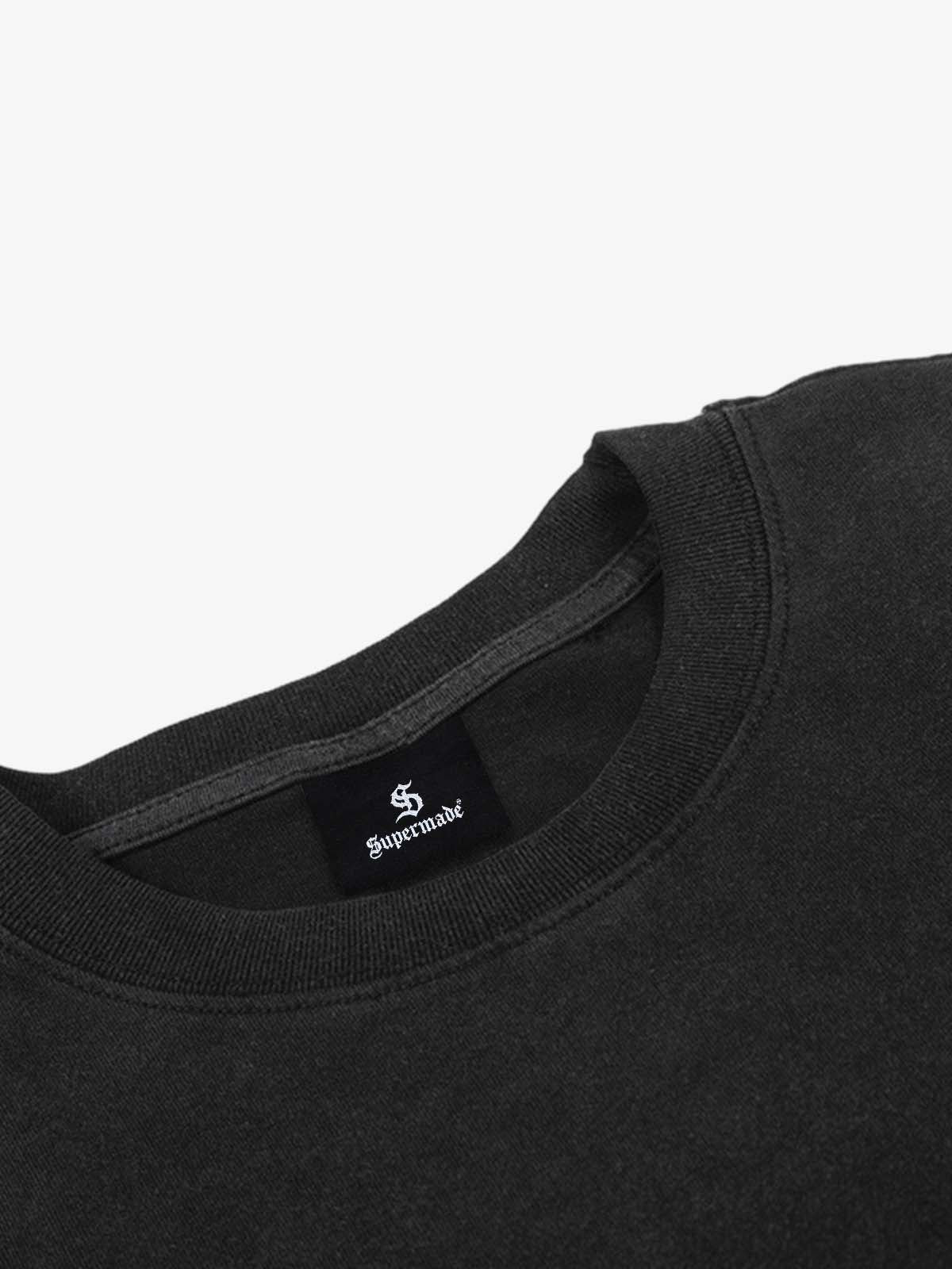 Vintage Washed Cotton Graphic Patchwork T-Shirt