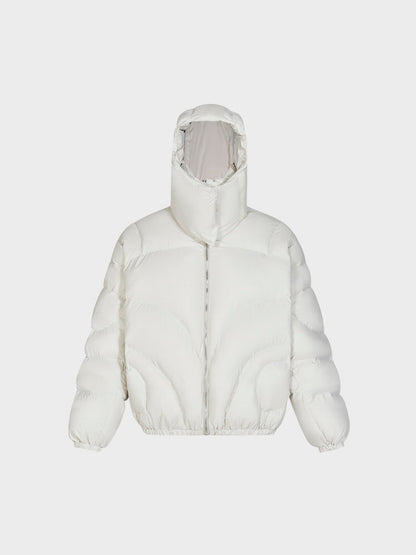 Puffer Jacket Quilted Stand Collar With Removable Hood