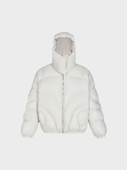 Puffer Jacket Quilted Stand Collar With Removable Hood
