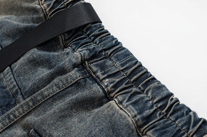 Wide Leg Multi-Pocket Loose Fit Straight Jeans