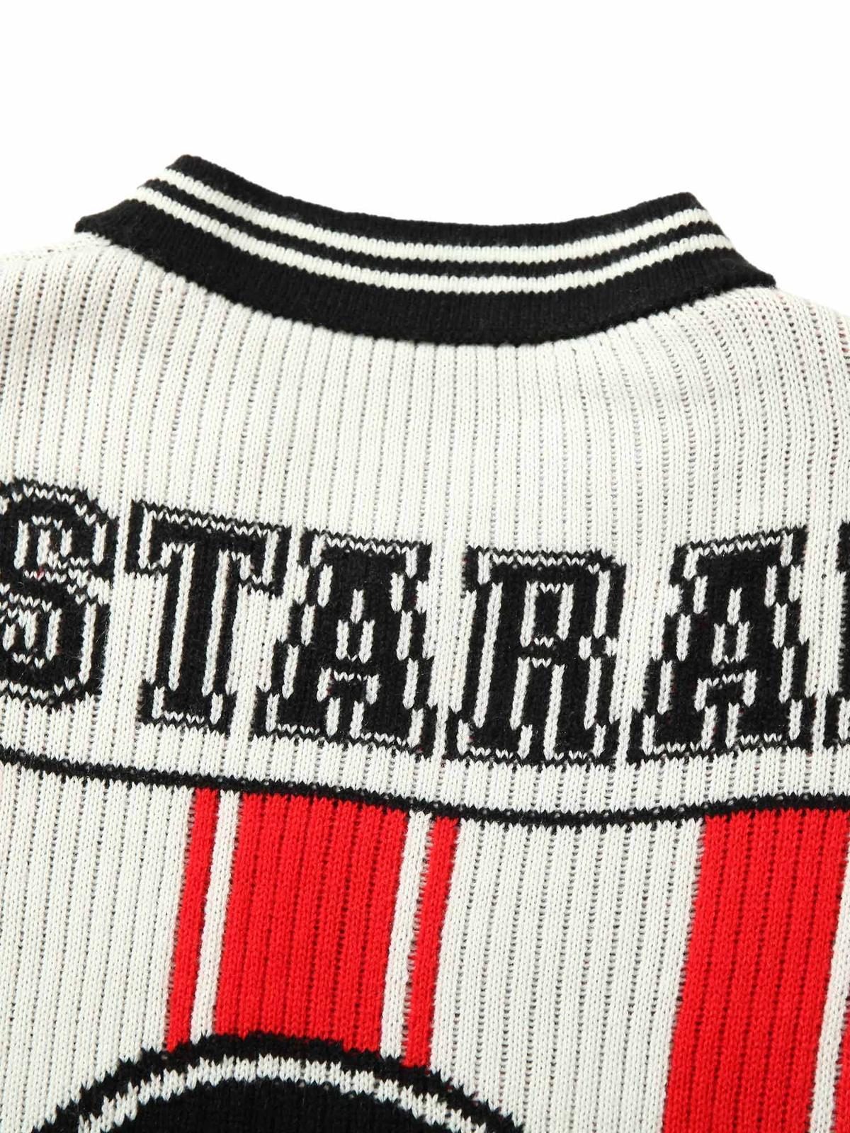 Revelse™ Vintage Striped Baseball Knit Sweater Red