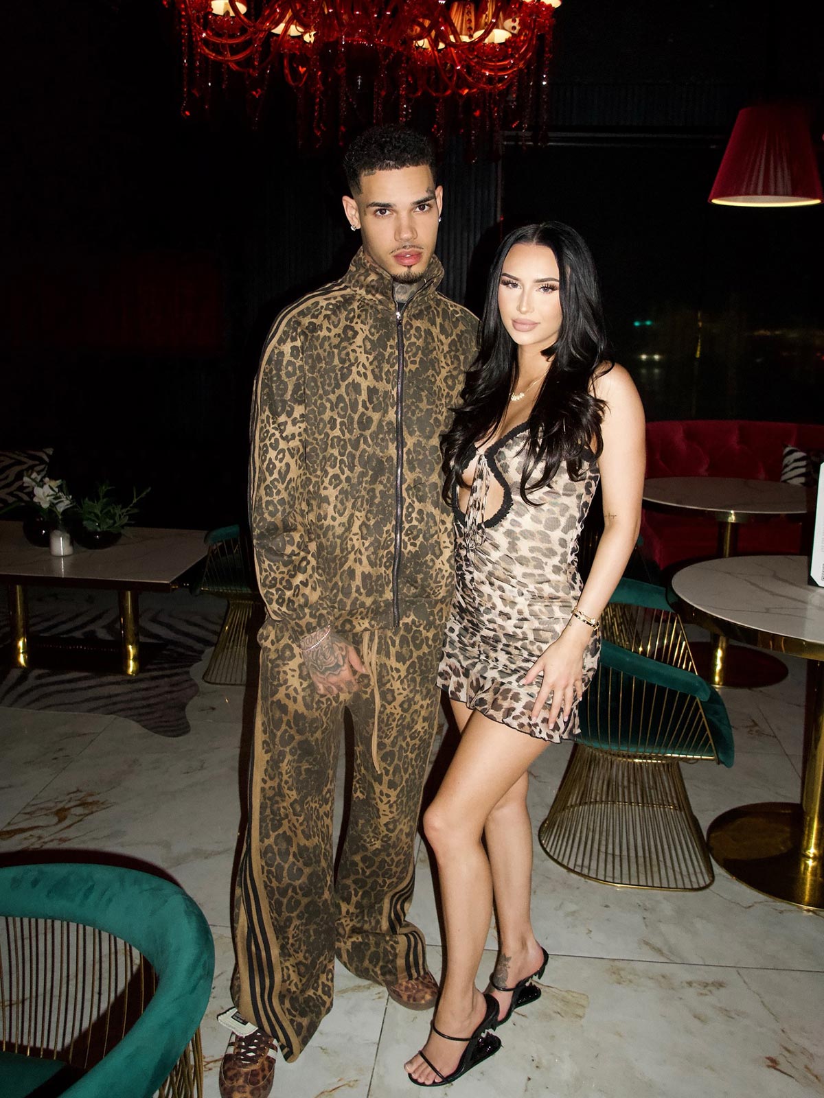Cheetah Print Suede French Terry Tracksuit