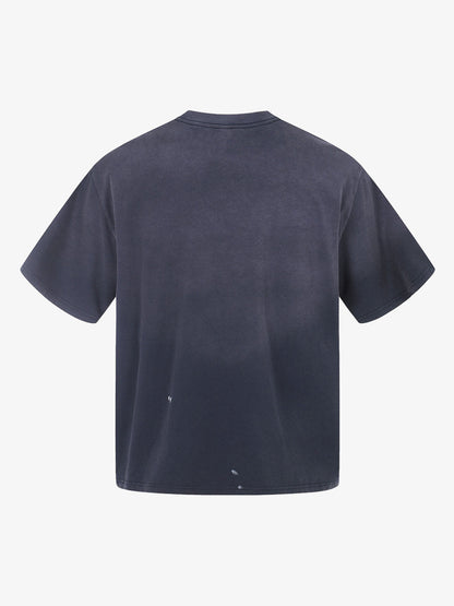 Vintage Washed Cotton Graphic Patchwork T-Shirt
