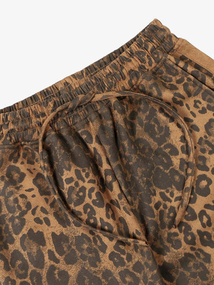 Cheetah Print Suede French Terry Tracksuit