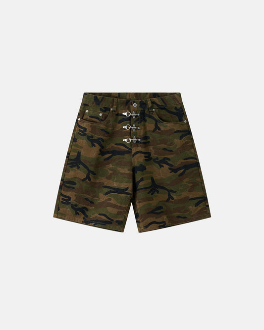 Revelse™ Men's Metal Clasp Camo Shorts