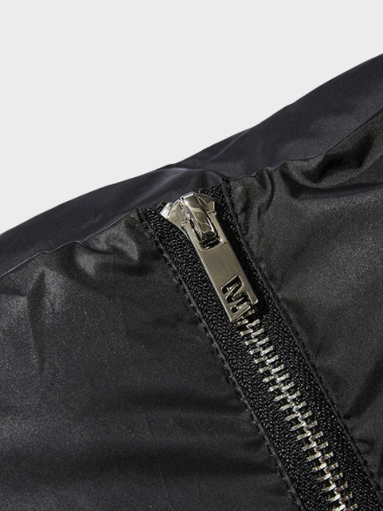 Puffer Jacket Quilted Stand Collar With Removable Hood