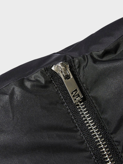 Puffer Jacket Quilted Stand Collar With Removable Hood
