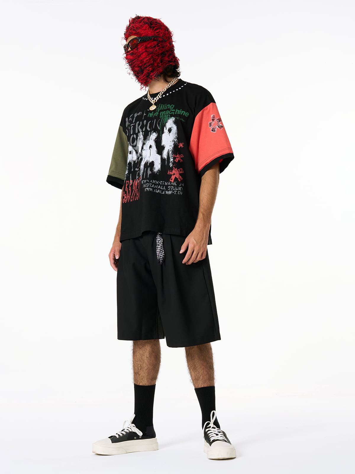 Revelse™  Pleated Wide-Leg Baggy Shorts With Pendant Decoration