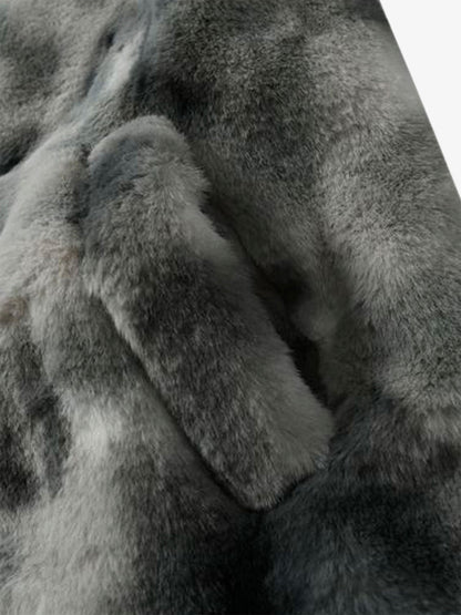 Heavy-Duty Faux Lambswool Tie-Dye Urban Jacket