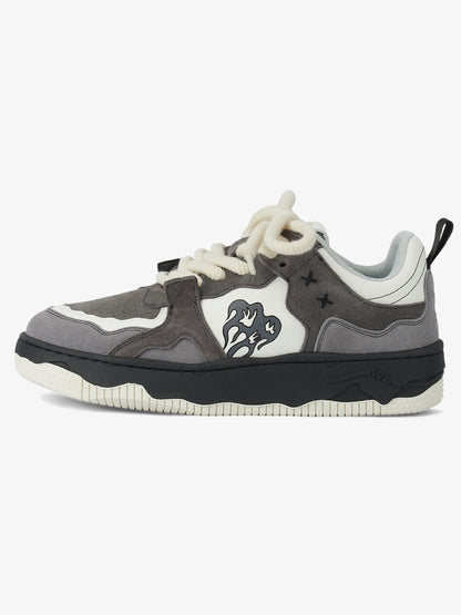 Monochrome camouflage street trainers ready for everyday wear