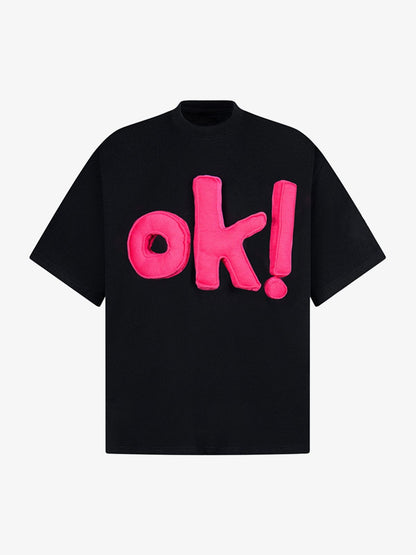 Revelse™ Graphic OK! Slogan Cotton T-Shirt