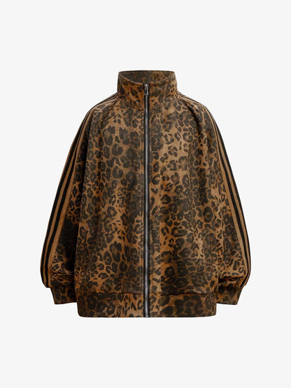 Cheetah Print Suede French Terry Tracksuit
