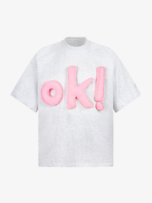 Revelse™ Graphic OK! Slogan Cotton T-Shirt