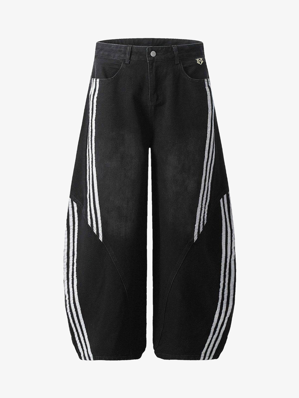 Contrast Stitching Barrel Leg Denim Jeans