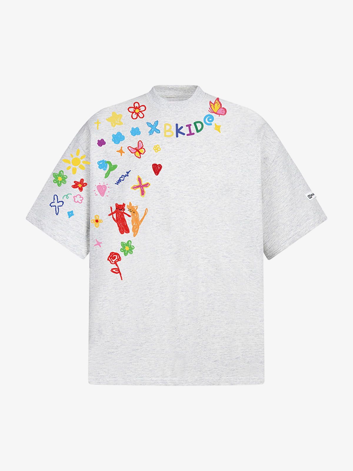 Retro Hand-Painted Graffiti Art T-Shirt