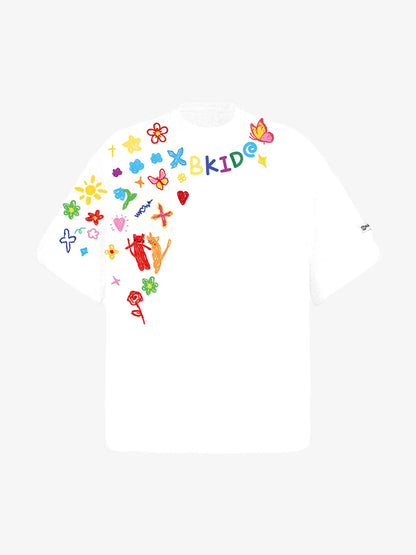 Retro Hand-Painted Graffiti Art T-Shirt