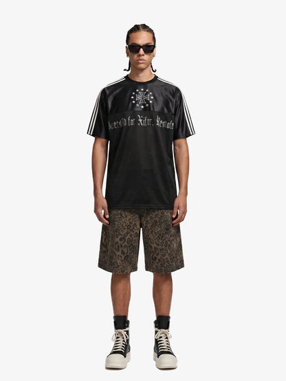 Revelse™ Leopard Print Wide-Leg Denim Shorts