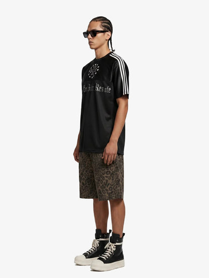 Revelse™ Leopard Print Wide-Leg Denim Shorts