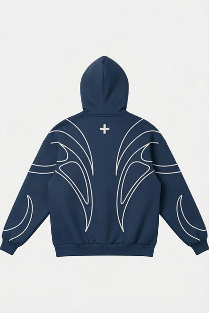 Close-up view of the Y2K cyber sweatshirt design