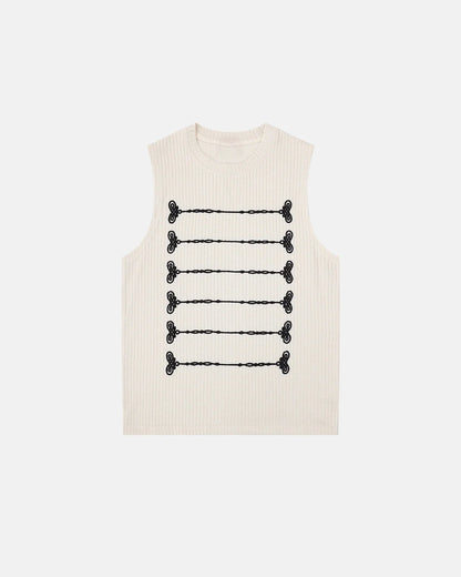 Embroidered Knit Tank Top for Everyday Streetwear