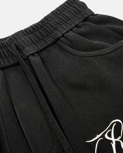 Close-up of cuff and fabric finish on gothic washed sweatpants