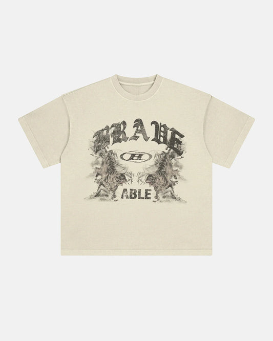 Back view of vintage washed graphic oversized T-shirt with faded finish