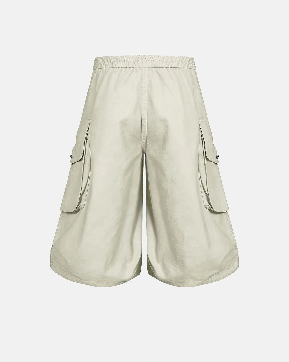 Men's casual longline cargo shorts laid flat