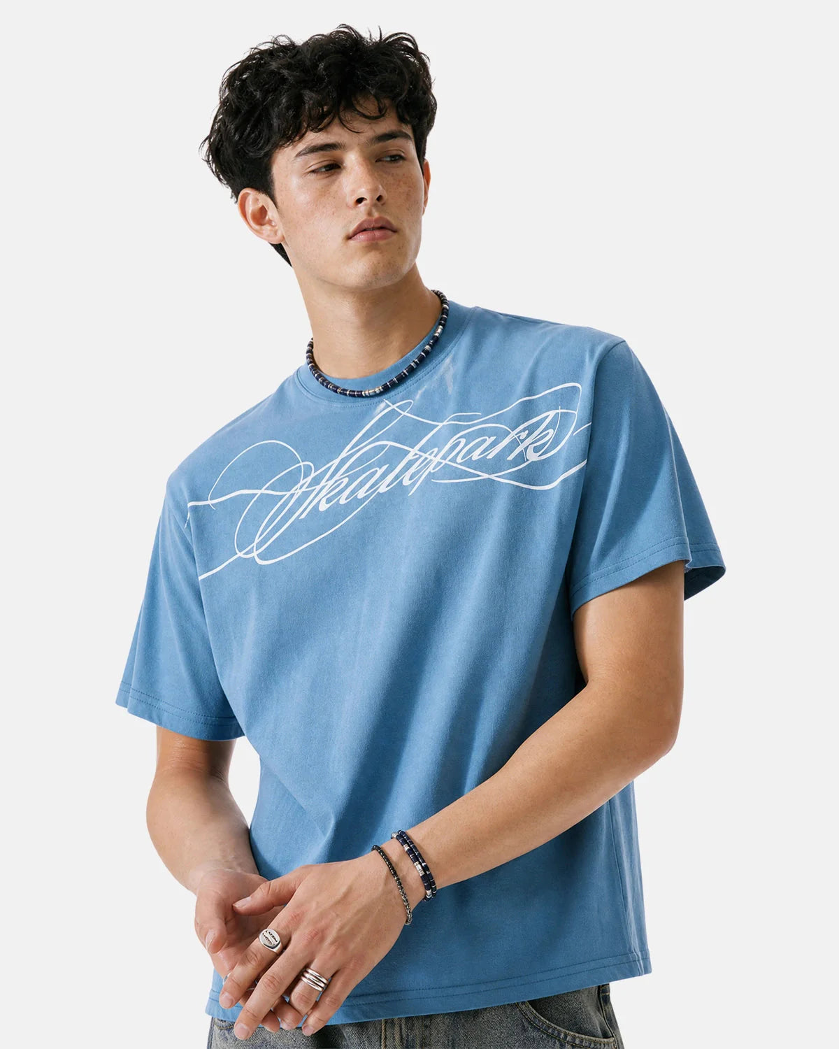 Baby T-shirt with short sleeves and Monkey Wash script print