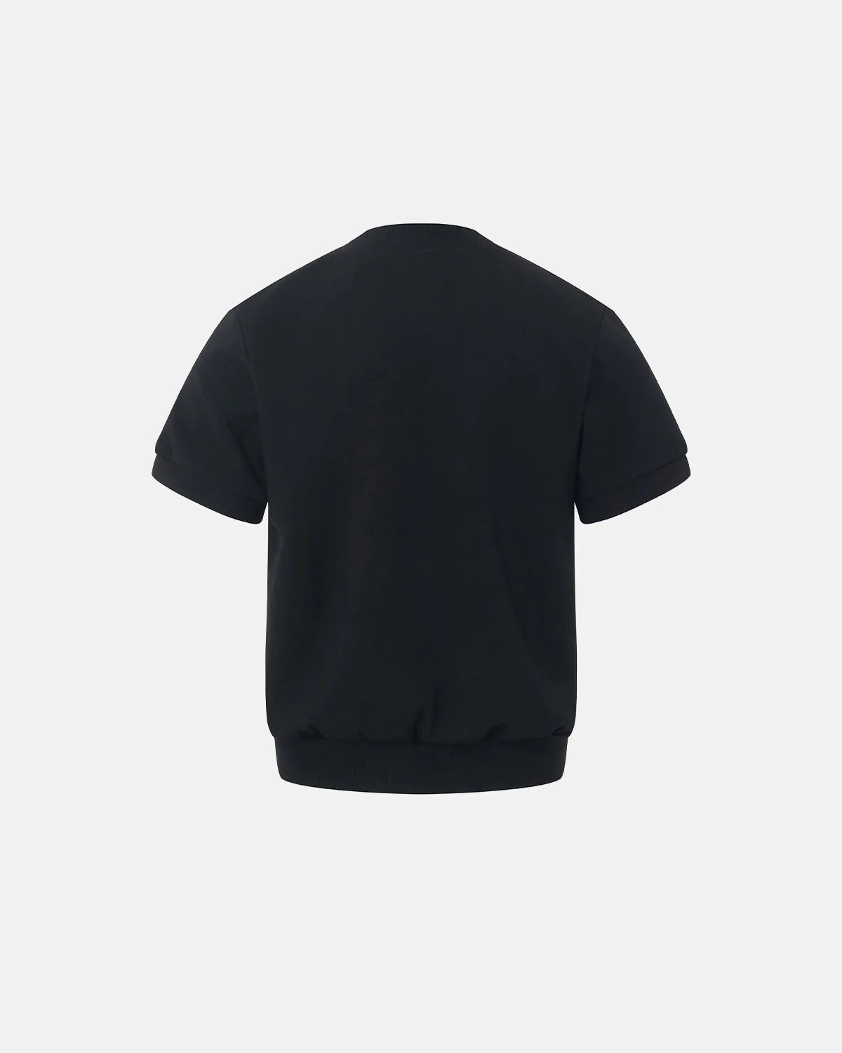 Close-up of the short sleeves and fine knit finish of the cardigan