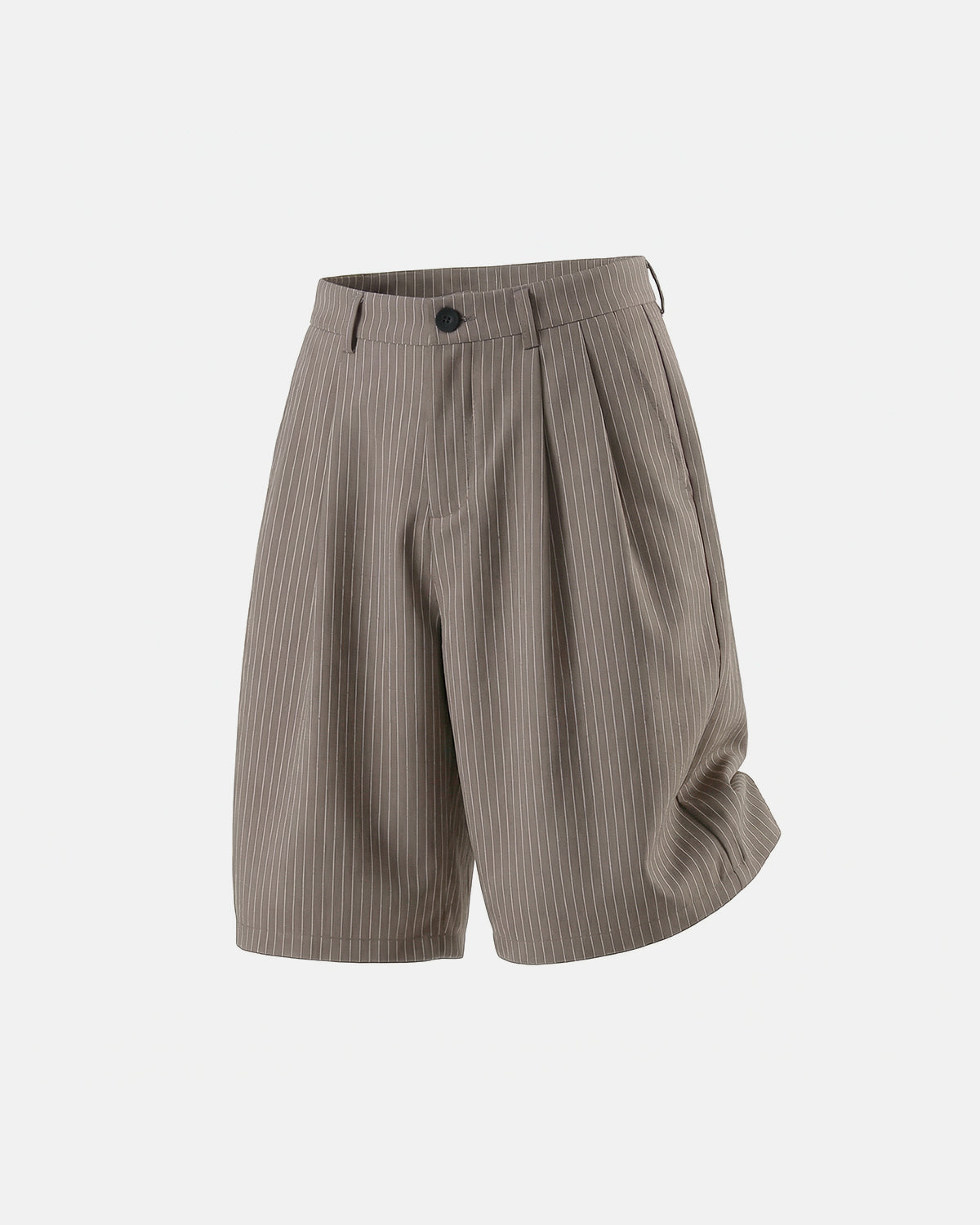Back view of men's pinstripe tailored shorts