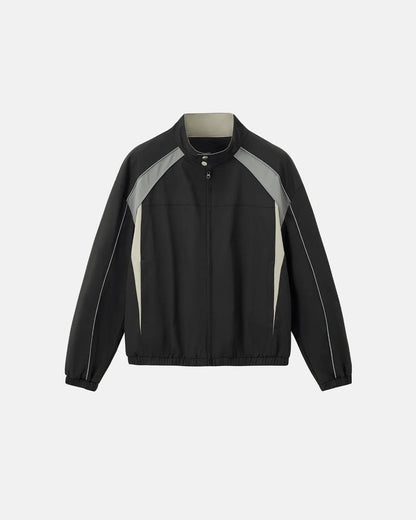 Reflective colour-block windbreaker jacket with a loose streetwear fit