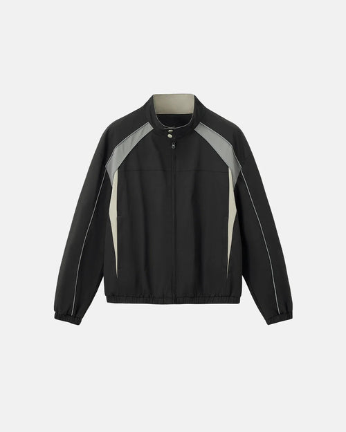 Reflective colour-block windbreaker jacket with a loose streetwear fit